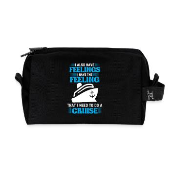 T-shirt de croisière J’ai aussi des sentiments - Trousse de toilette en tissu recyclé - noir - Devant