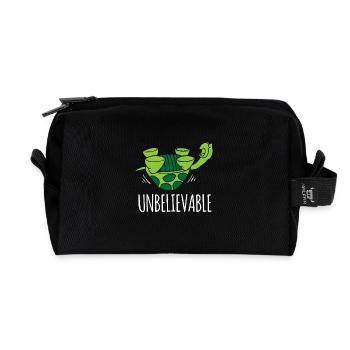 Turtle Turtle Incredible shell on back - Recycled Toiletry Zip Bag - black - Front