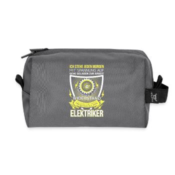 Électricien Je me lève tous les matins - Trousse de toilette en tissu recyclé - anthracite - Devant