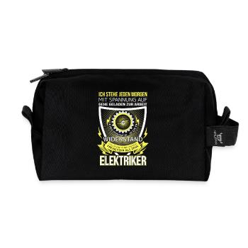 Elektriker Ich stehe jeden morgen mit Spannung auf - Recycelte Kulturtasche - Schwarz - Vorne