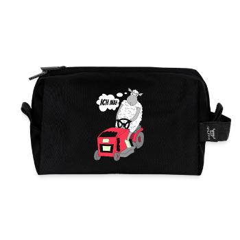 Lustiges Shaf T-Shirt ICH MÄH Rasenmäher mähen - Recycelte Kulturtasche - Schwarz - Vorne