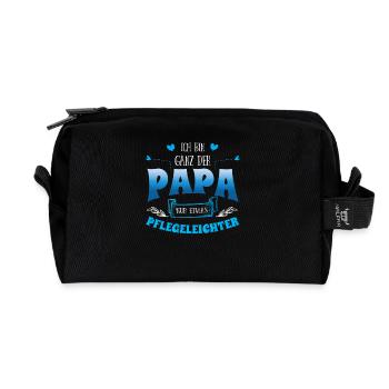Ich bin ganz der Papa nur etwas Pflegeleichter - Recycelte Kulturtasche - Schwarz - Vorne
