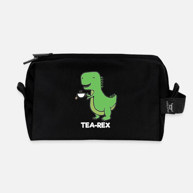 Dinosaurier - TEAREX - Recycelte Kulturtasche - Schwarz