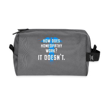 Anti Homöopathie How Homeopathy Work - It Doesn't - Recycled Toiletry Zip Bag - anthracite - Front