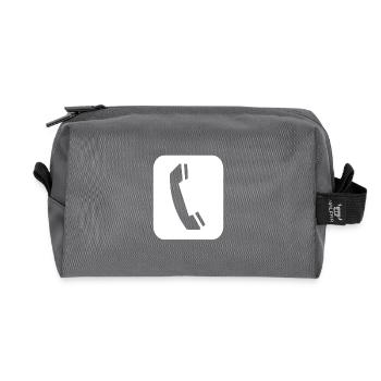Telefon Hörer Symbol - Recycelte Kulturtasche - Anthrazit - Vorne