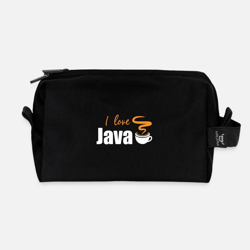 I love Java - Recycled Toiletry Zip Bag - black