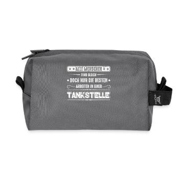 Tankstelle alle Menschen sind gleich - Recycelte Kulturtasche - Anthrazit - Vorne