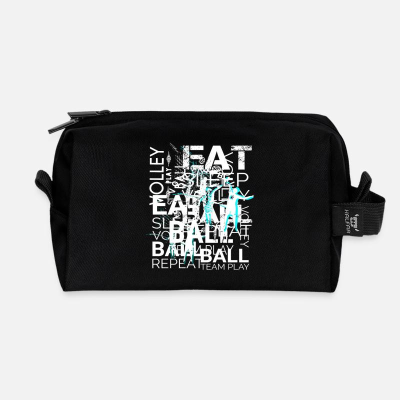Volleyball Text Art - Recycelte Kulturtasche - Schwarz