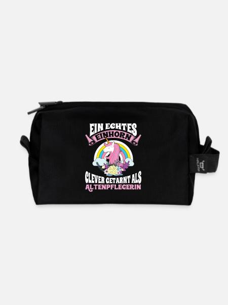 Altenpflegerin Einhorn T-Shirt Clever getarnt - Recycelte Kulturtasche - Schwarz