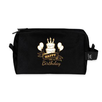 Birthday Happy Birthday Kids Cake Cake - Recycled Toiletry Zip Bag - black - Front