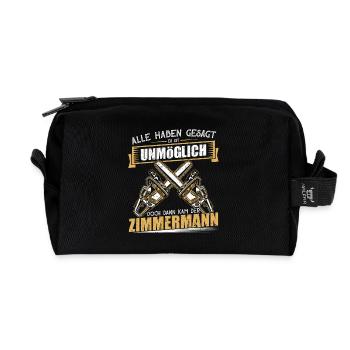 Alle haben gesagt es ist unmöglich Zimmermann - Recycelte Kulturtasche - Schwarz - Vorne