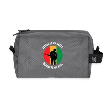 Le reggae est mon coeur - Le reggae est mon âme - Trousse de toilette en tissu recyclé - anthracite - Devant