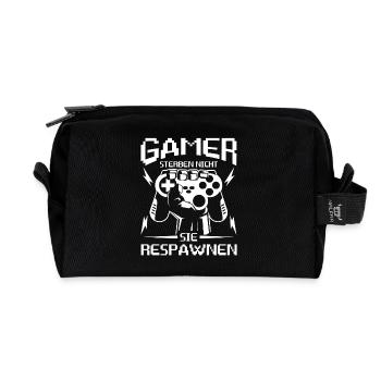 Gamers Don't Die Respawnen Gaming T-Shirt - Recycled Toiletry Zip Bag - black - Front