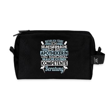 Pharmacist Self-talk competent advice - Recycled Toiletry Zip Bag - black - Front