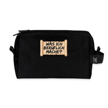 Was ich beruflich mache? Keine Ahnung ich gehe da - Recycelte Kulturtasche - Schwarz - Vorne