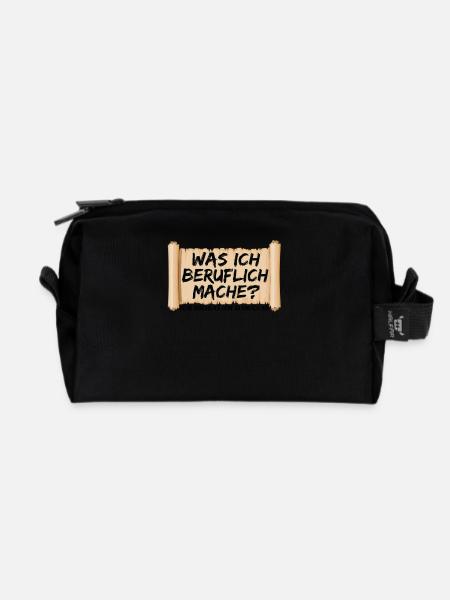 Was ich beruflich mache? Keine Ahnung ich gehe da - Recycelte Kulturtasche - Schwarz