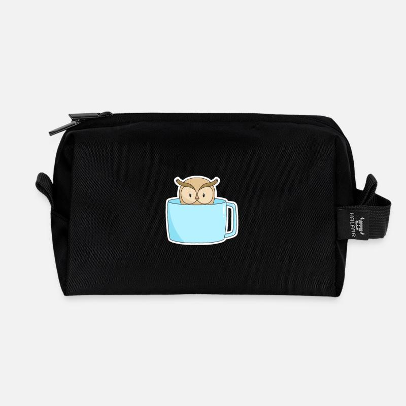 Bird coffee - Recycled Toiletry Zip Bag - black