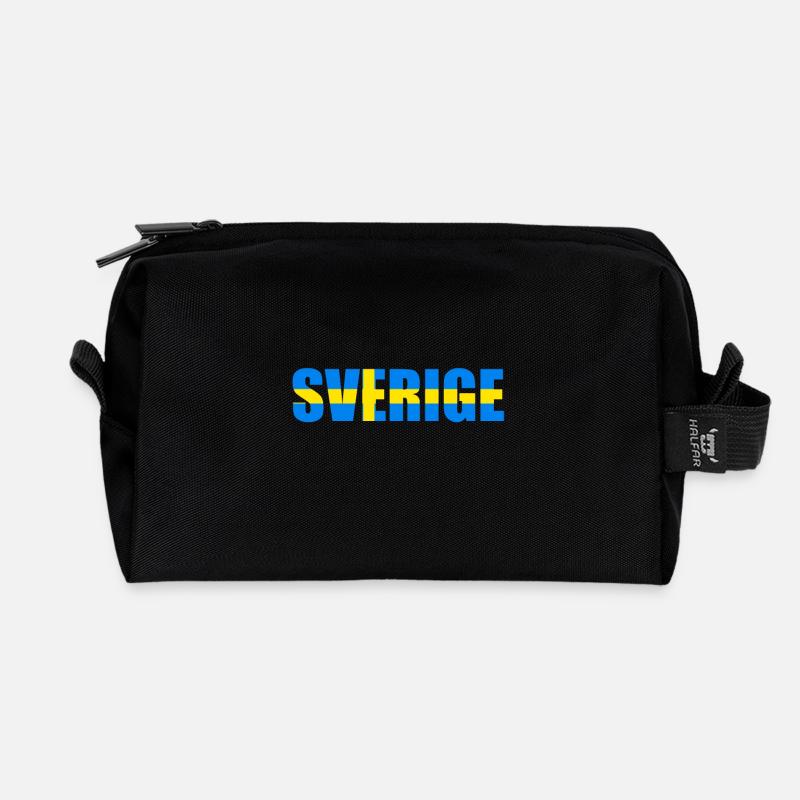 Schweden Flaggenbuchstaben - Recycelte Kulturtasche - Schwarz