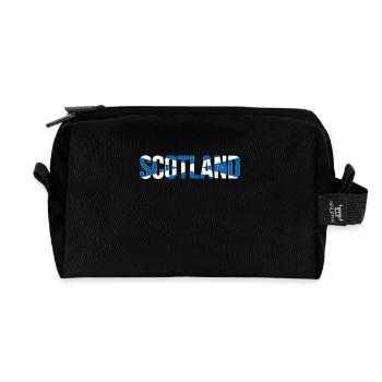 Scotland Lettering Flag - Recycled Toiletry Zip Bag - black - Front