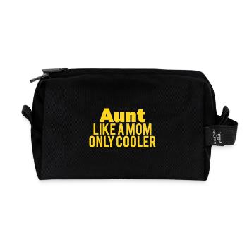 Aunt Like A Mom Only Cooler - Recycled Toiletry Zip Bag - black - Front