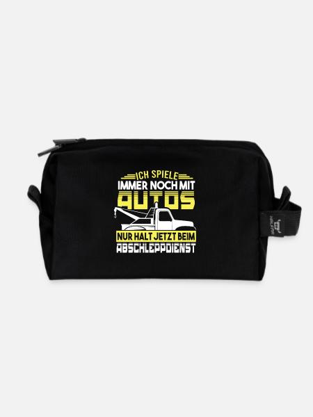 Abschleppdienst Ich spiele immer noch mit Autos - Recycelte Kulturtasche - Schwarz