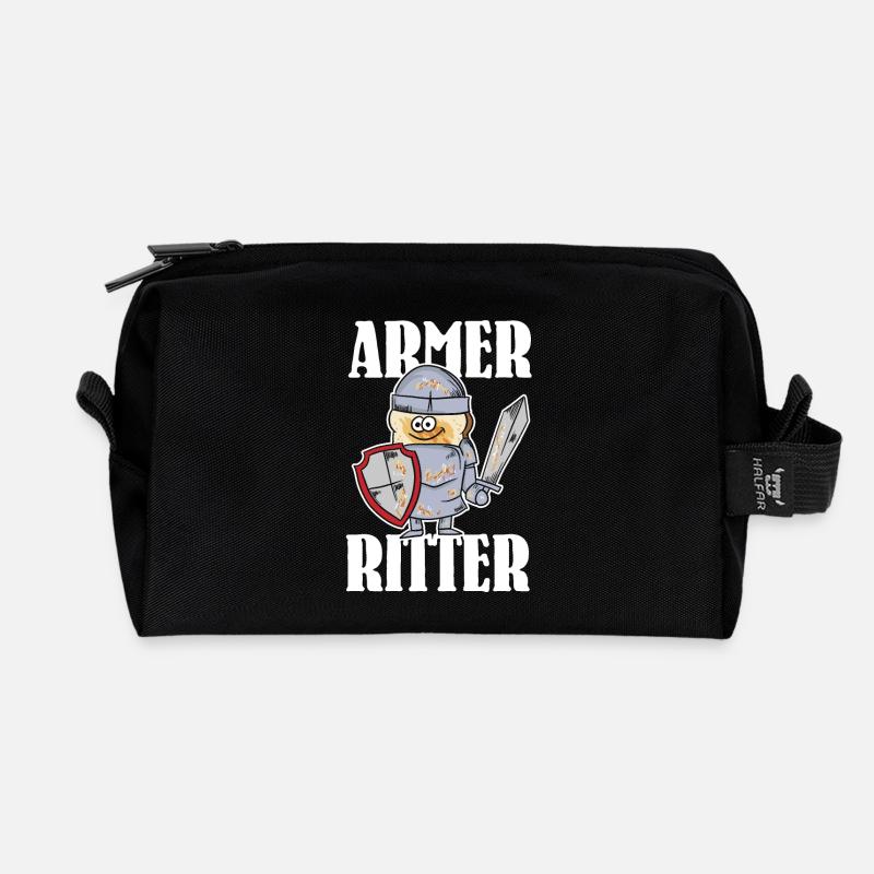 Armer Ritter, Frech Toast - Recycelte Kulturtasche - Schwarz