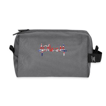 London Herzschlag Skyline England Herz Union Jack - Recycelte Kulturtasche - Anthrazit - Vorne