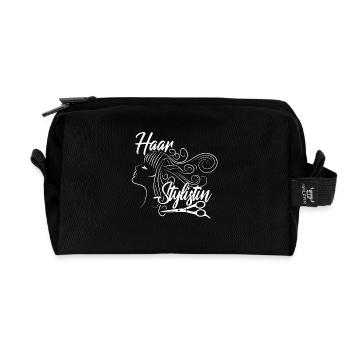 Haarstylistin Shirt Frisörin Damen Shirt Elegant - Recycelte Kulturtasche - Schwarz - Vorne