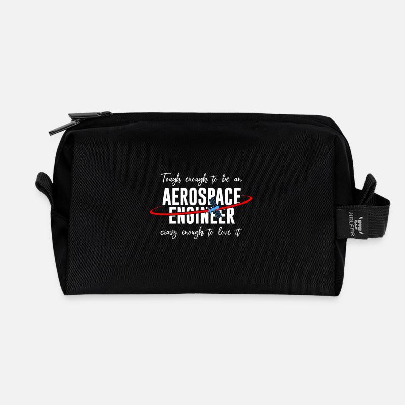 Hard enough to be an aerospace engineer - Recycled Toiletry Zip Bag - black