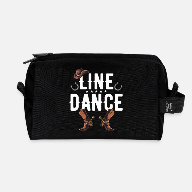 Line Dance - Recycelte Kulturtasche - Schwarz
