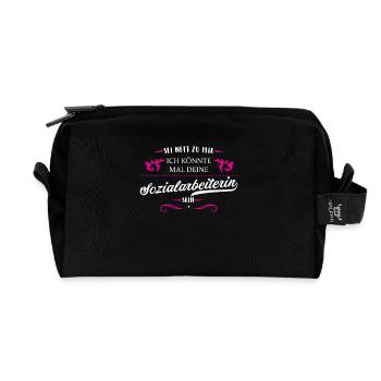 Sozialarbeiterin T-Shirt Damen Sei nett zu mir ich - Recycelte Kulturtasche - Schwarz - Vorne