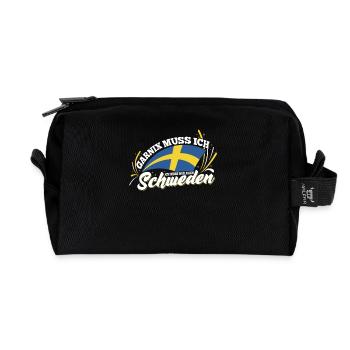 Schweden garnix muss ich nur nach Schweden Winston - Recycelte Kulturtasche - Schwarz - Vorne