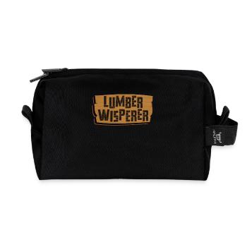 Wooden whisperer shirt for carpenter - Recycled Toiletry Zip Bag - black - Front