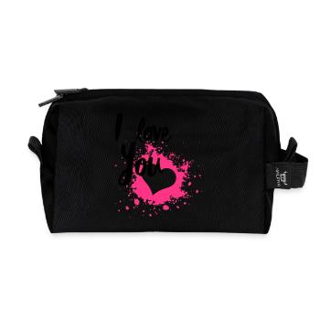 I Love You - Trousse de toilette en tissu recyclé - noir - Devant