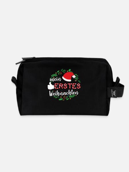 Mein erstes Weihnachten Baby Säugling - Recycelte Kulturtasche - Schwarz