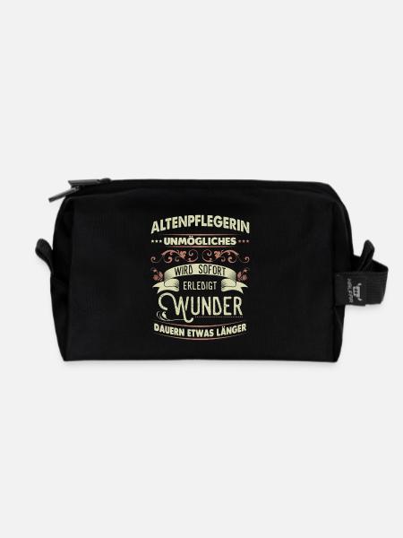 Altenpflegerin Shirt Unmögliches wird sofort - Recycelte Kulturtasche - Schwarz