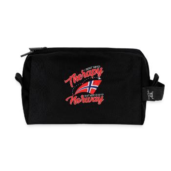 Norwegen Shirt Keine Therapie nur Norwegen - Recycelte Kulturtasche - Schwarz - Vorne