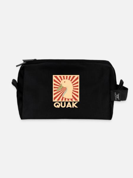 Ente Shirt retro Quak - Recycelte Kulturtasche - Schwarz