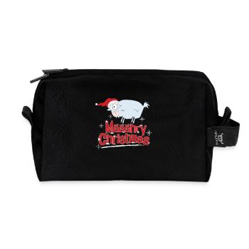 Weihnachten Ziege Määähry Christmas Shirt - Recycelte Kulturtasche - Schwarz - Vorne