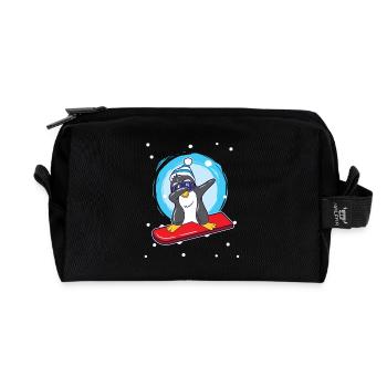 Snowboard Dab Pinguin Dabbing - Recycelte Kulturtasche - Schwarz - Vorne