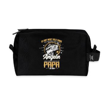 Angler Papa es gibt nicht viele Dinge die ich - Recycelte Kulturtasche - Schwarz - Vorne