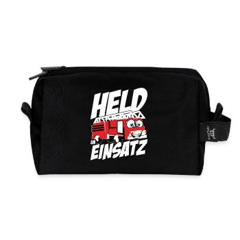 Feuerwehr Kinder Held im Einsatz - Recycelte Kulturtasche - Schwarz - Vorne