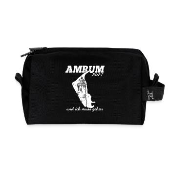 Amrum ruft und ich muss gehen - Recycelte Kulturtasche - Schwarz - Vorne