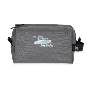 Motor boat My boat My rules English - Recycled Toiletry Zip Bag - anthracite - Front