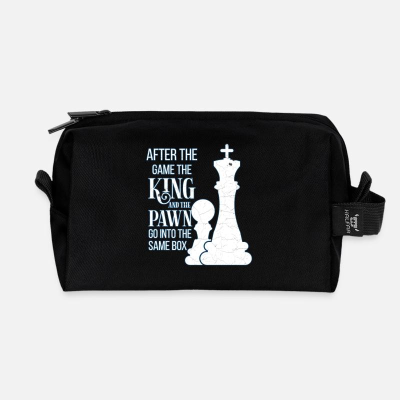 Schach - Recycelte Kulturtasche - Schwarz
