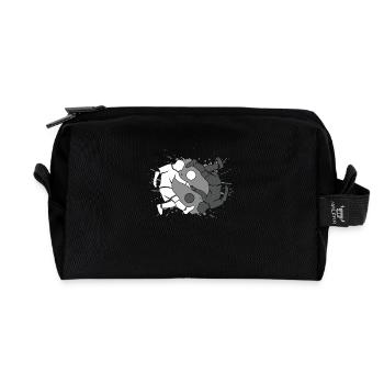 Football Yin Yang - Trousse de toilette en tissu recyclé - noir - Devant
