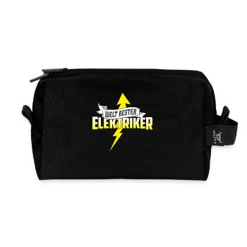 Weltbester Elektriker mit Pfeil - Recycelte Kulturtasche - Schwarz - Vorne