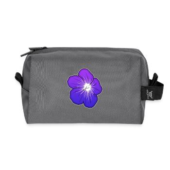 Illustration de fleur violette avec centre lumineux - Trousse de toilette en tissu recyclé - anthracite - Devant