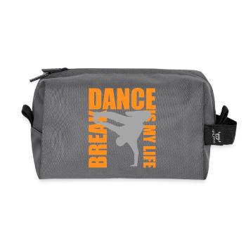 break dance is my life - Recycled Toiletry Zip Bag - anthracite - Front