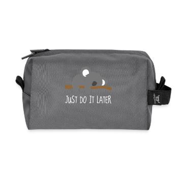 Koala just do it later print design - Recycelte Kulturtasche - Anthrazit - Vorne